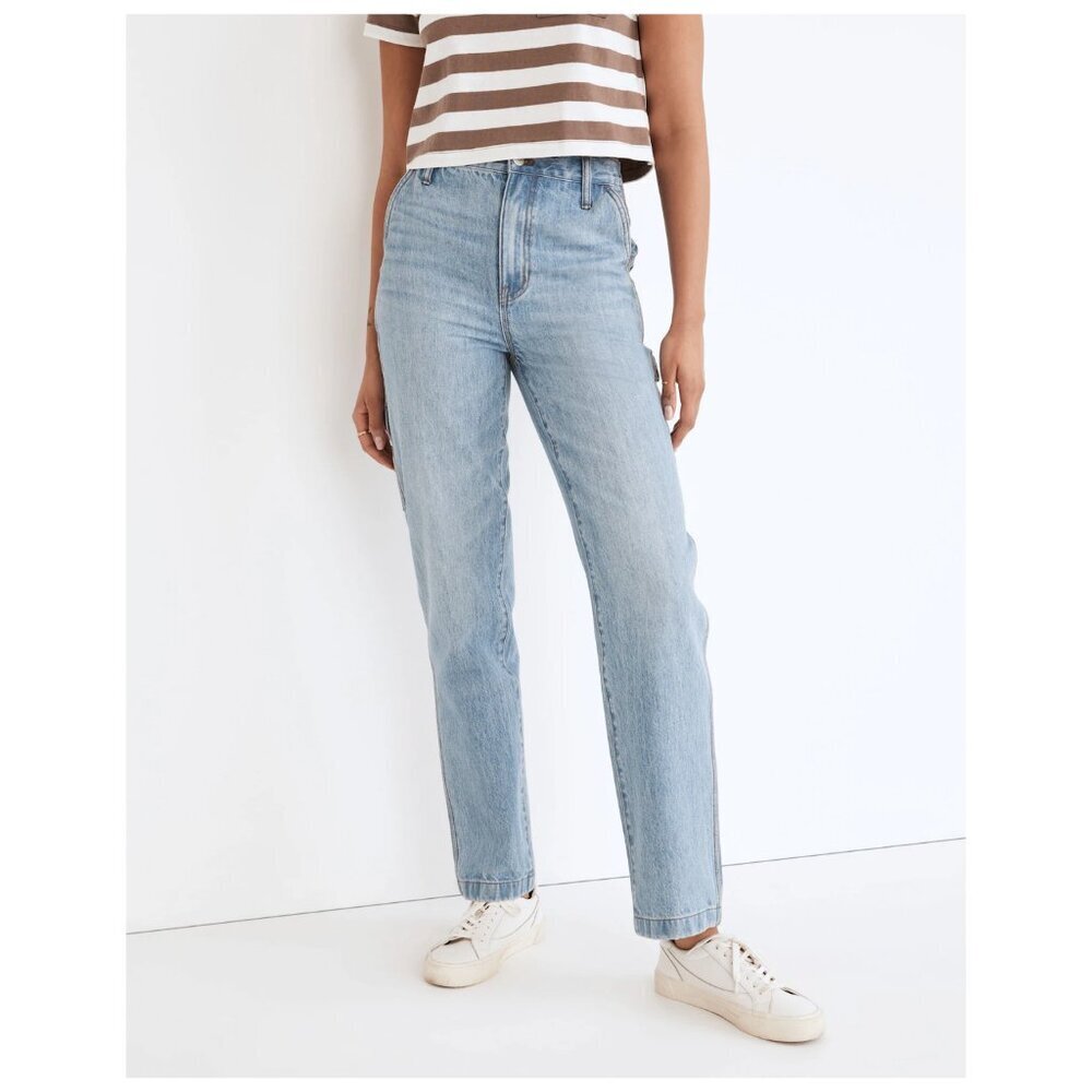 Madewell Perfect Vintage Straight Jean Carpenter Cargo Denim High Rise Workwear